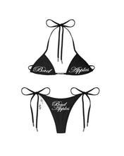Load image into Gallery viewer, SCRIPT BIKINI TOP BLACK