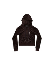 Load image into Gallery viewer, B.A. BADDIES VELOUR TRACKSUIT TOP BROWN