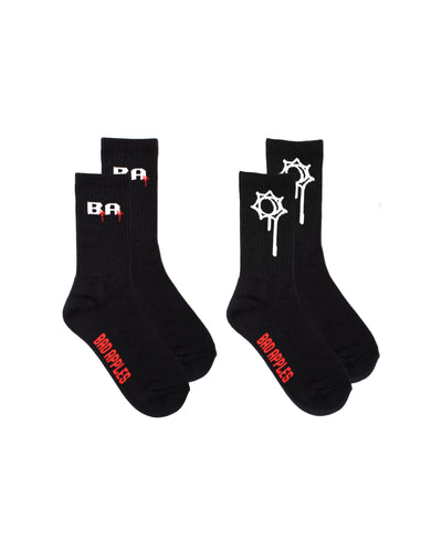 B.A. BLACK SOCKS 2 PACK
