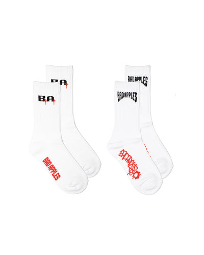 B.A. WHITE SOCKS 2 PACK