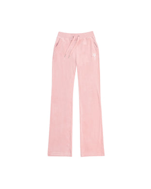 B.A. BADDIES CURSIVE VELOUR TRACKSUIT PANTS PINK
