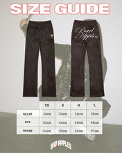 Load image into Gallery viewer, B.A. BADDIES CURSIVE VELOUR TRACKSUIT PANTS BROWN