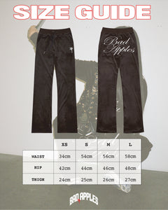 B.A. BADDIES CURSIVE VELOUR TRACKSUIT PANTS BROWN